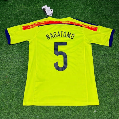 Yuto Nagatomo Japan 2014 World Cup Yellow Away Retro Football Jersey