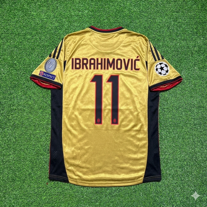 Zlatan Ibrahimović #11 AC Milan Gold Retro Football Jersey