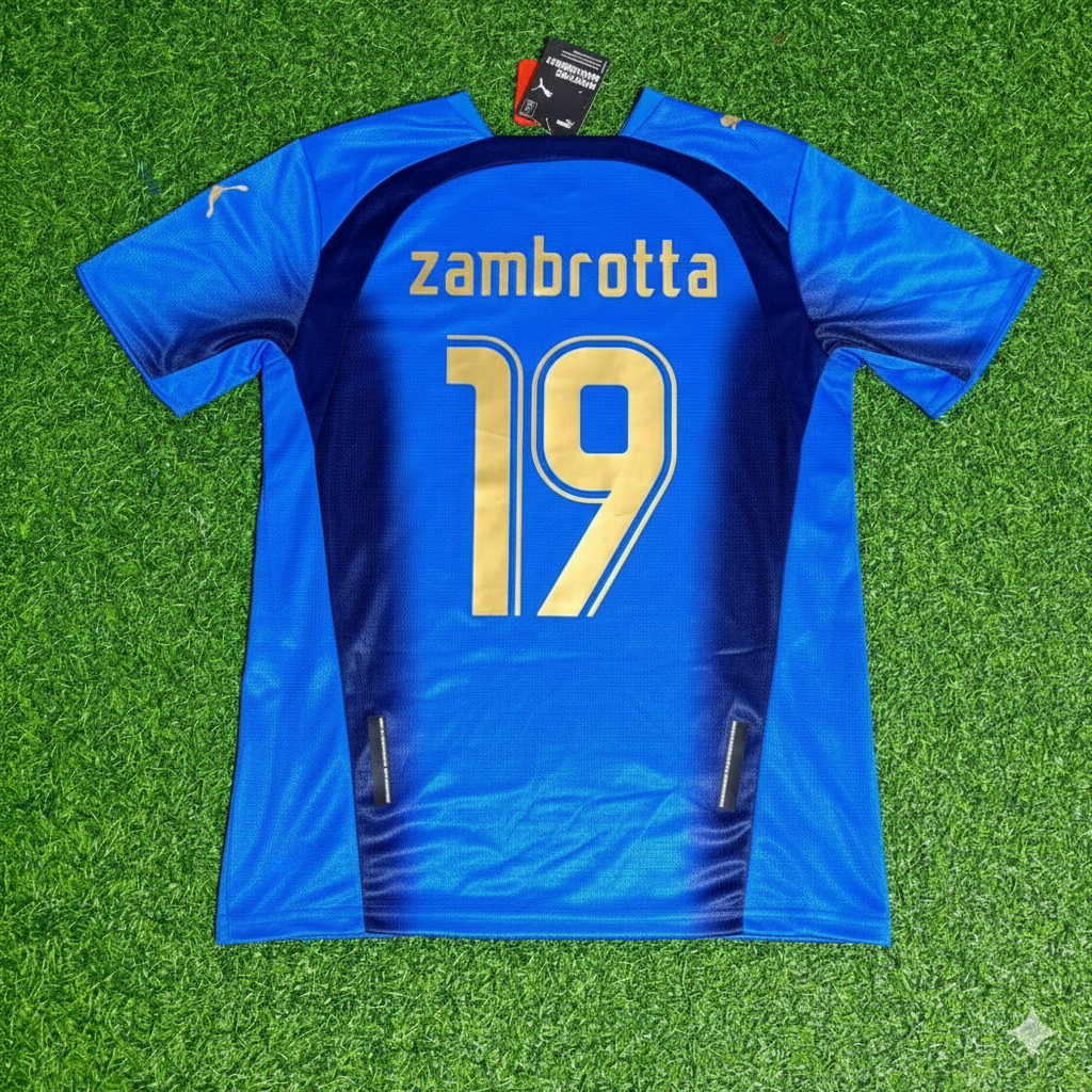 Italy World Cup 2006 Gianluca Zambrotta 19 - Final Retro Football Jersey