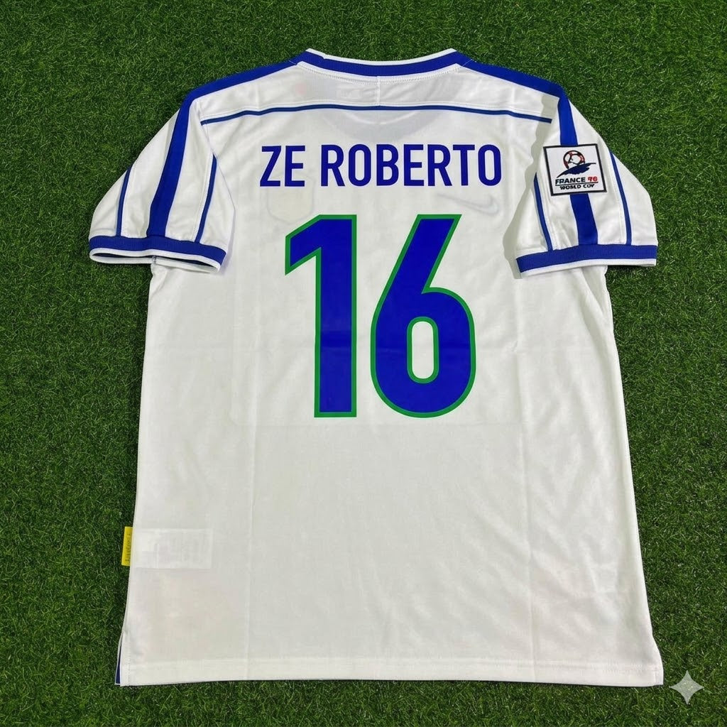Brazil World Cup 1998 Ze Roberto #16 Retro Football Jersey