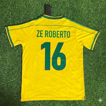 Brazil World Cup 1998 Zé Roberto #16 Retro Football Jersey