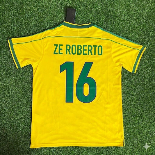 Brazil World Cup 1998 Zé Roberto #16 Retro Football Jersey