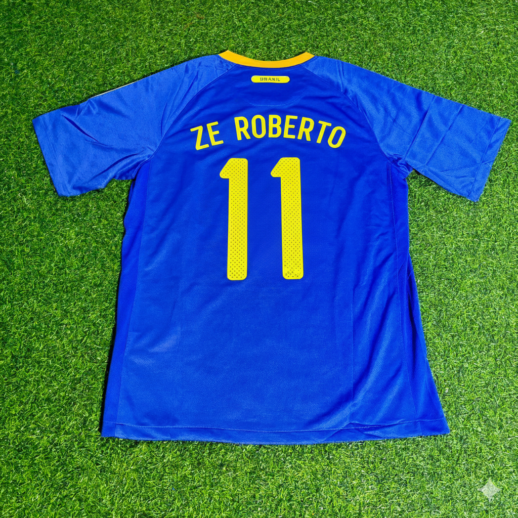 Ze Roberto Brazil Retro Blue Football Jersey