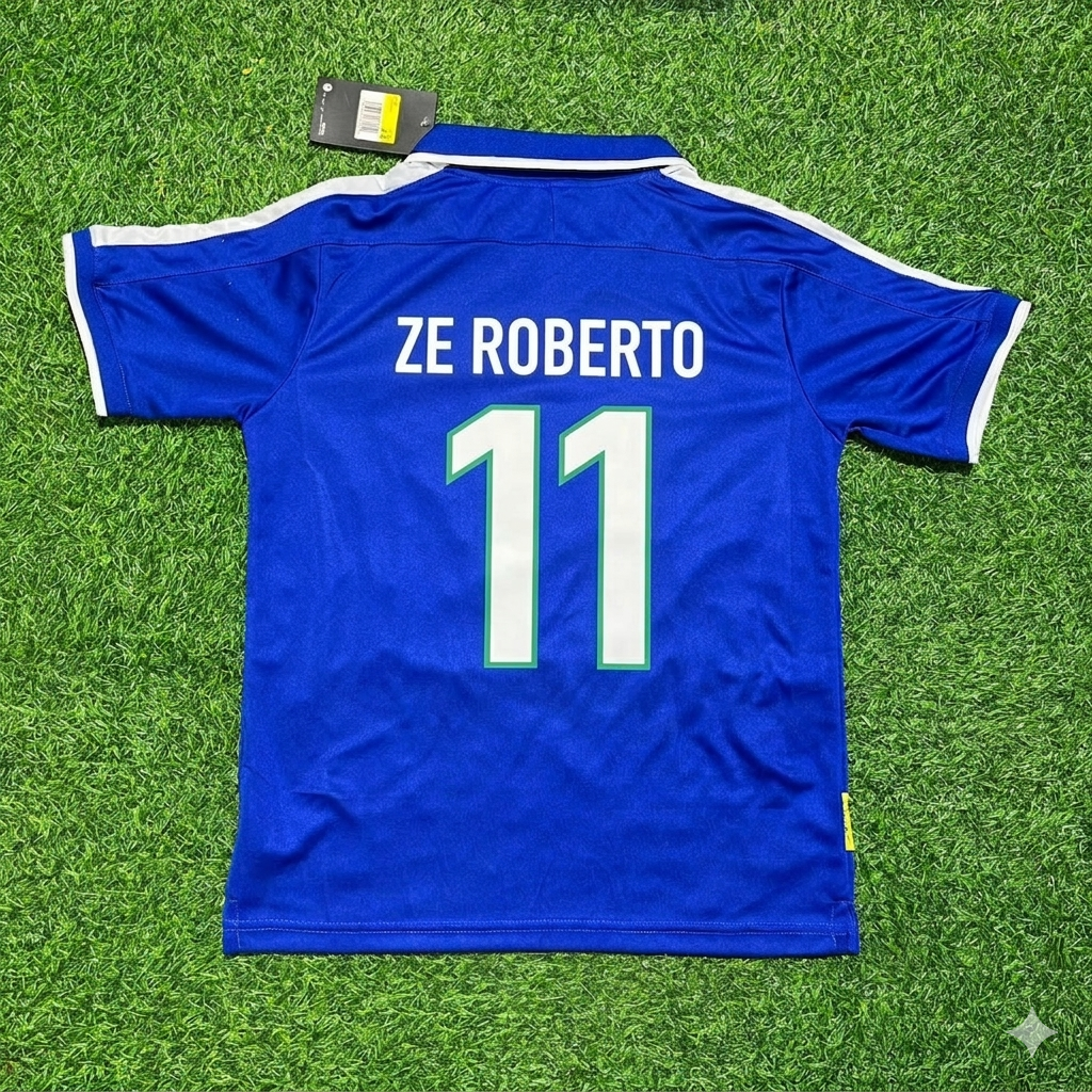Ze Roberto Brazil Blue Retro Football Jersey Kit