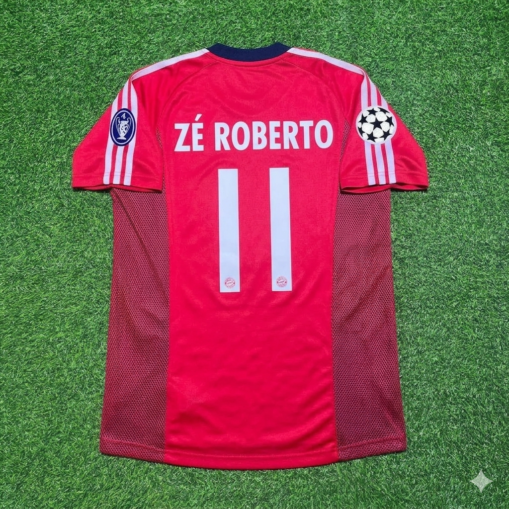 Ze Roberto Bayern München 2002/2003 Season Home Red Retro Football Jersey