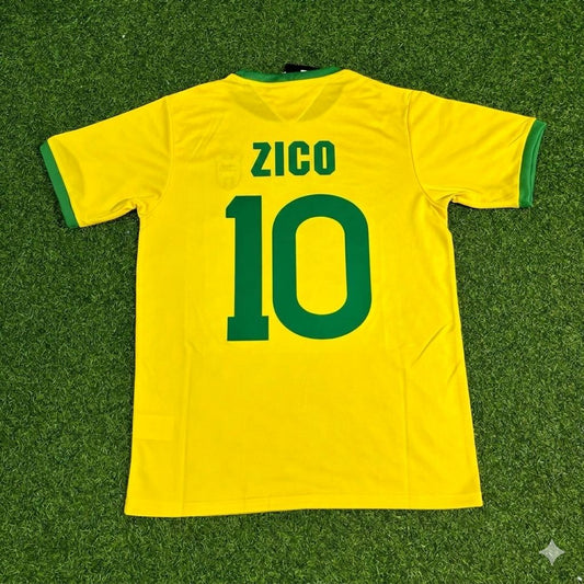 Zico Brazil Retro Home Football Jersey