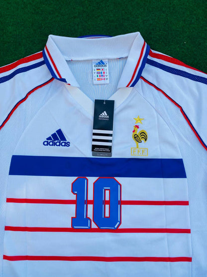 Zinedine Zidane France 1998 World Cup Retro Football Jersey Kit