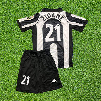 Zinedine Zidane #21 Juventus 1997 1998 Home Retro Kids Kit Jersey
