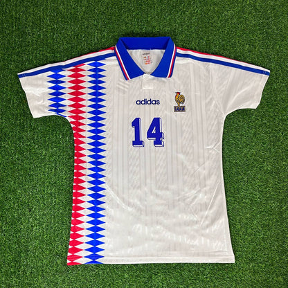 Zinedine Zidane France 1994 USA World Cup Retro Football Jersey Kit