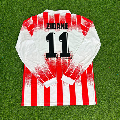 Zinedine Zidane Cannes 11 Number 1990/1992 Retro Long Sleeve Football Jersey Collection