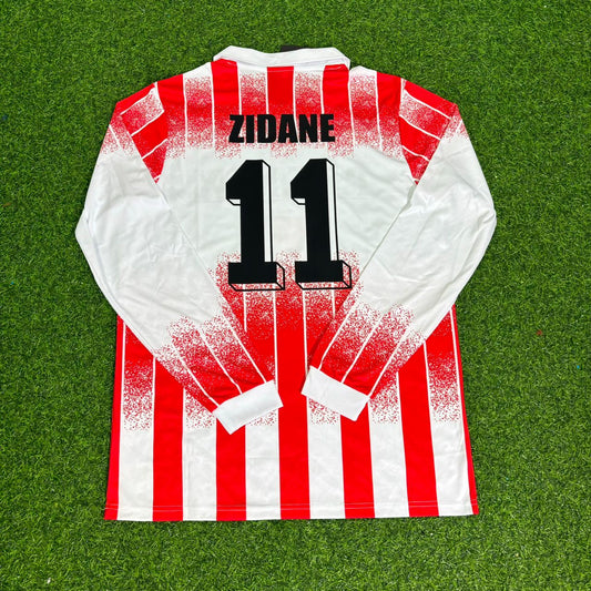 Zinedine Zidane Cannes 11 Number 1990/1992 Retro Long Sleeve Football Jersey Collection