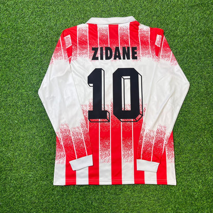 Zinedine Zidane Cannes 1990 1992 Retro Long Sleeve Football Jersey Kit