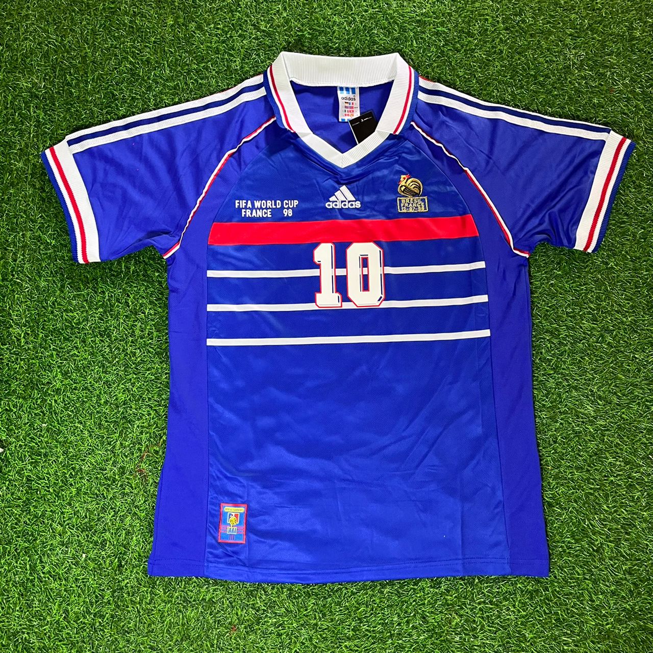 Zinedine Zidane France 1998 World Cup Retro Football Jersey Kit