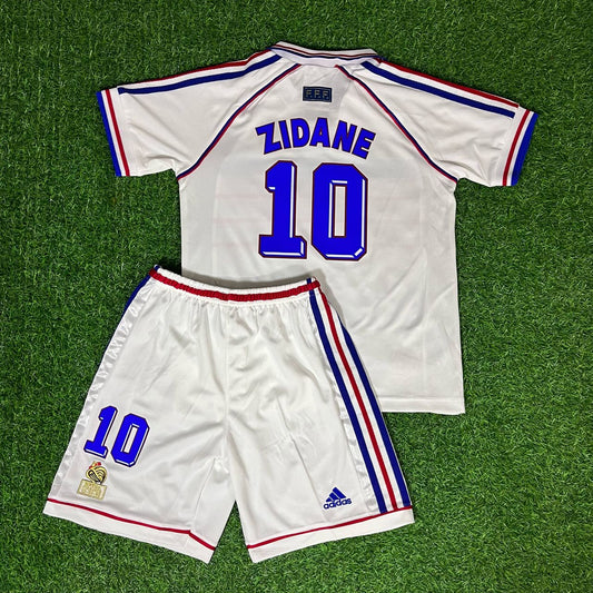 France 1998 Away Zidane Kids Kit – Kit Jersey for Children – | KinderTrikot | Maillot Enfant Personnalisable