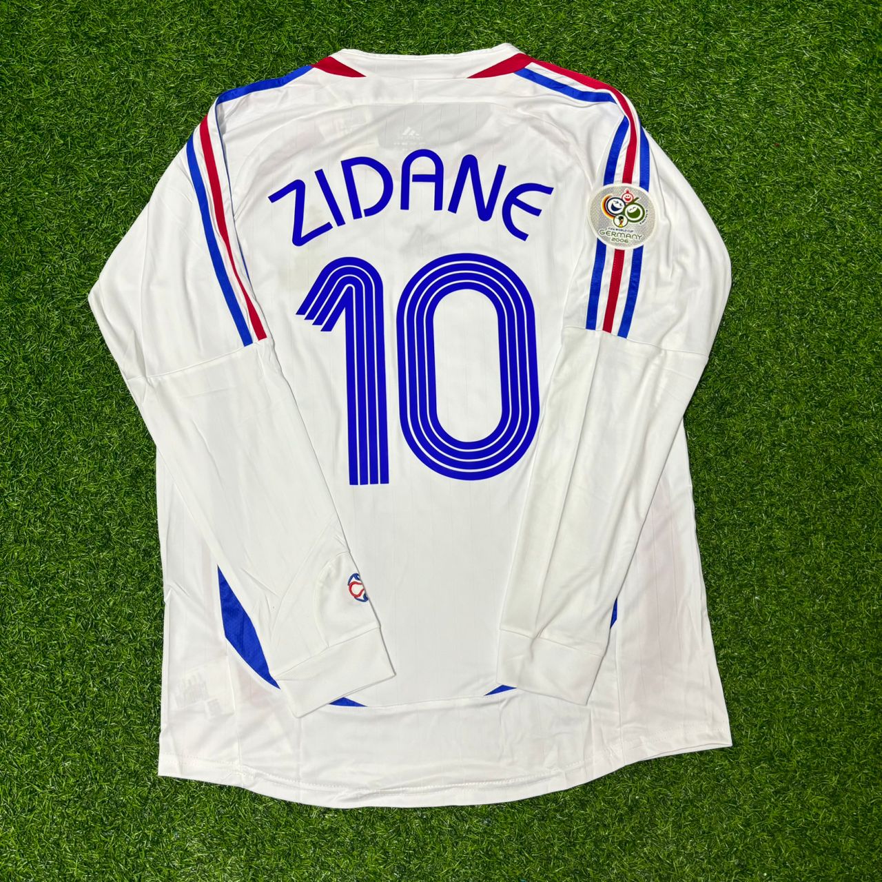 France World Cup 2006 Zinedine Zidane Final Long Sleeve White Retro Kit
