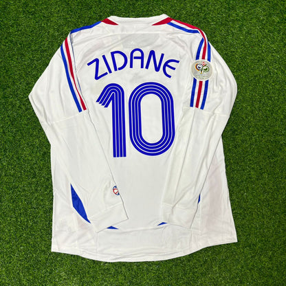 France World Cup 2006 Zinedine Zidane Final Long Sleeve White Retro Kit