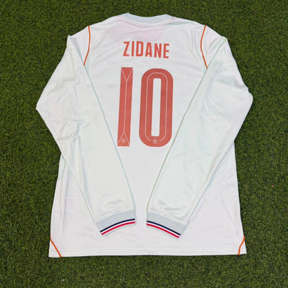 Zinedine Zidane France Away Long Sleeve Retro Football Jersey