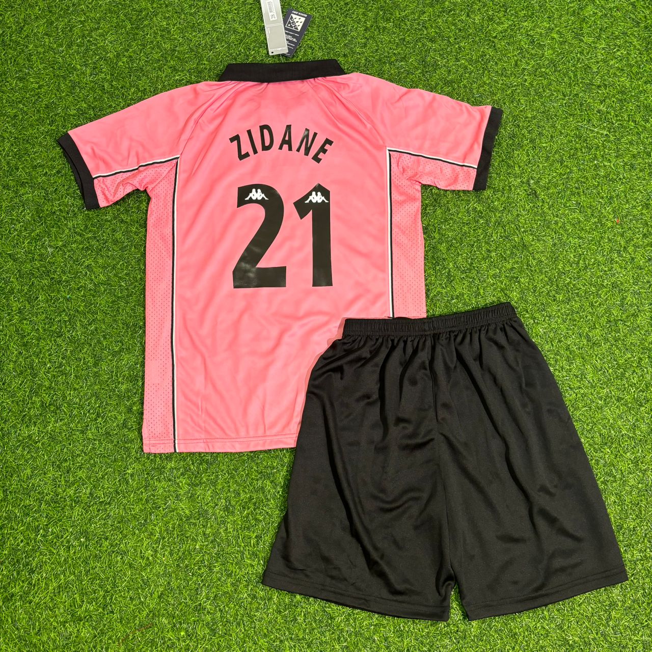 Zinedine Zidane Juventus 1996 1998 Retro Pink Kids Football Jersey
