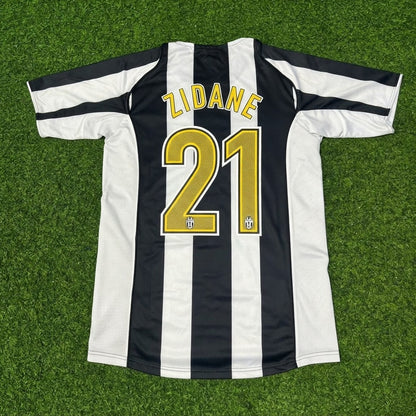 Zinedine Zidane #21 Juventus 2004-2005 Black White Home Retro Football Jersey Paradise Edition