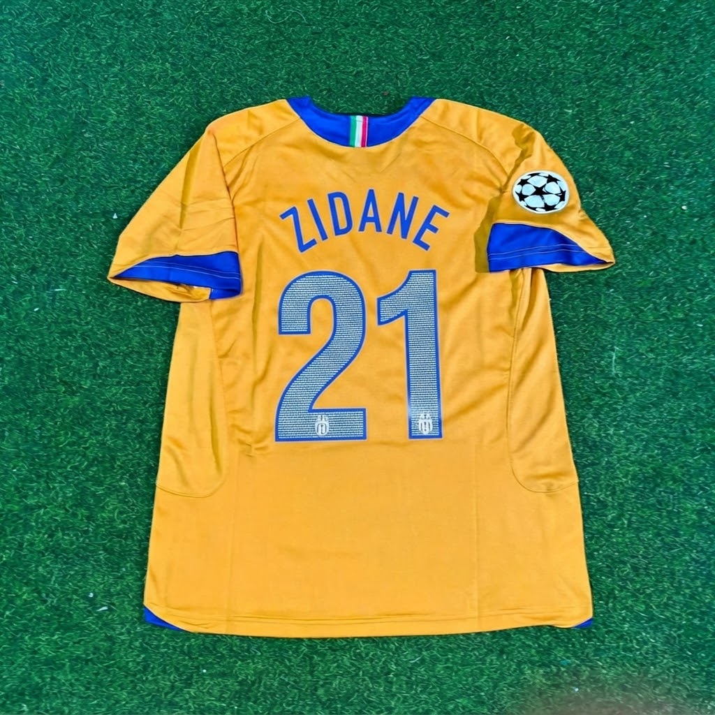 Zinedine Zidane #21 Juventus 2005-2006 Yellow Third Retro Football Jersey Paradise Edition