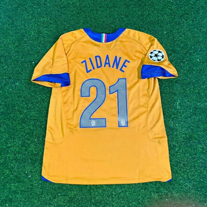 Zinedine Zidane #21 Juventus 2005-2006 Yellow Third Retro Football Jersey Paradise Edition