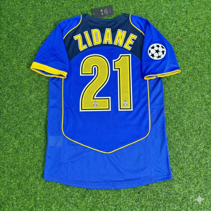 Zinedine Zidane Juventus 2004-2005 Blue Retro Football Jersey Kit