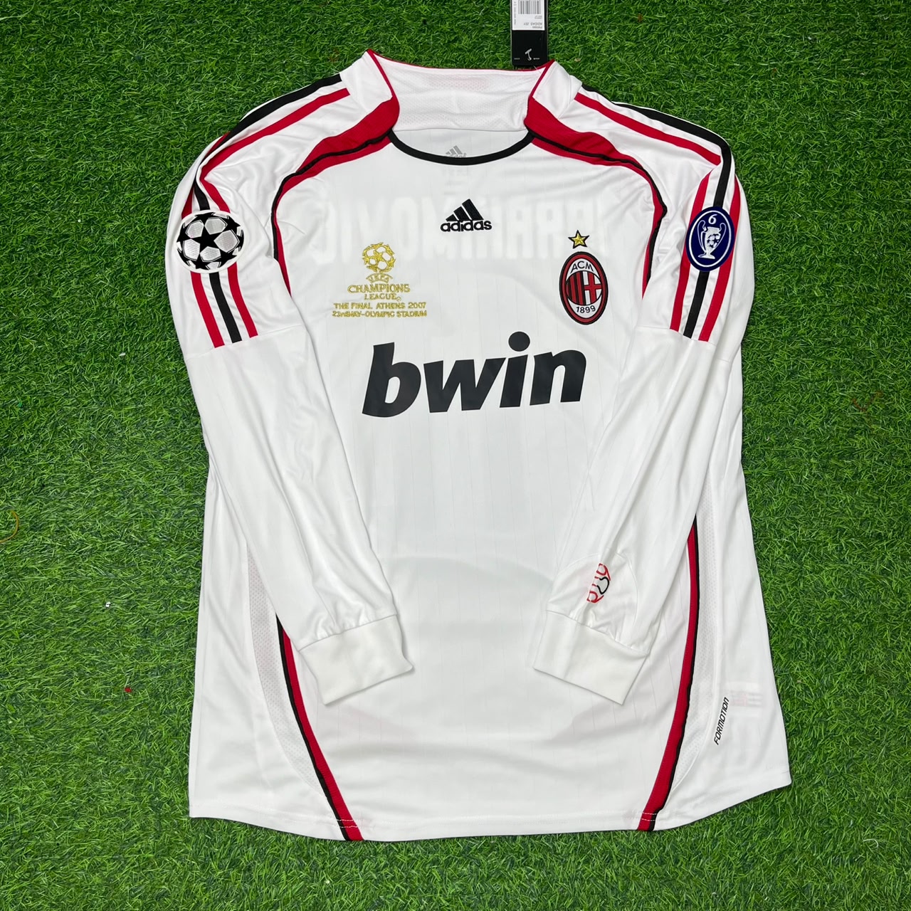 Zlatan Ibrahimovic 11 AC Milan White Long Sleeve Retro Football Jersey Kit