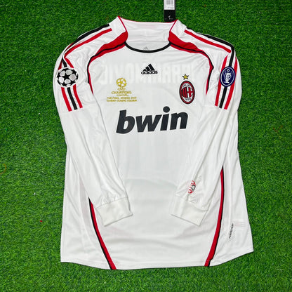 Zlatan Ibrahimovic 11 AC Milan White Long Sleeve Retro Football Jersey Kit