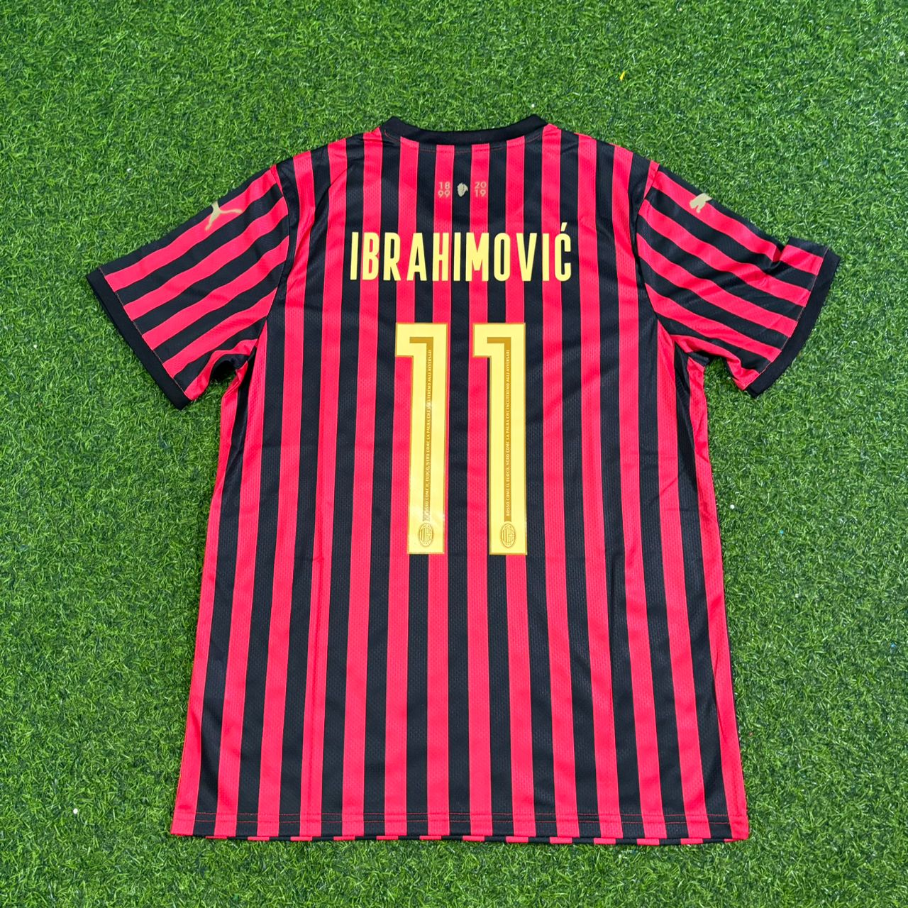 Zlatan Ibrahimović AC Milan 120th Anniversary Special Golden Retro Football Jersey Kit