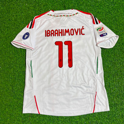 Zlatan Ibrahimović #11 Milan 2011 2012 White Away Retro Kids Football Jersey
