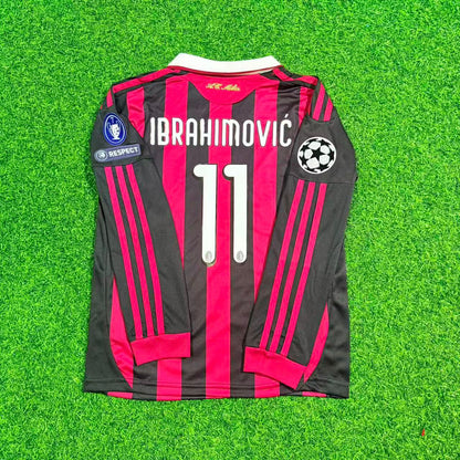 Zlatan Ibrahimovic AC Milan Long Sleeve Football Jersey Kit