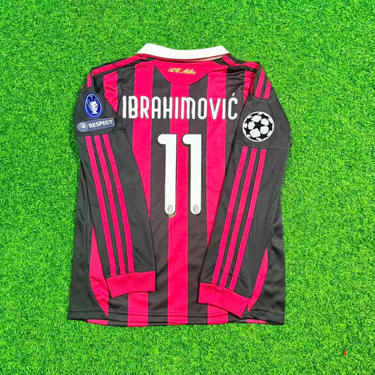 Zlatan Ibrahimovic AC Milan Long Sleeve Football Jersey Kit