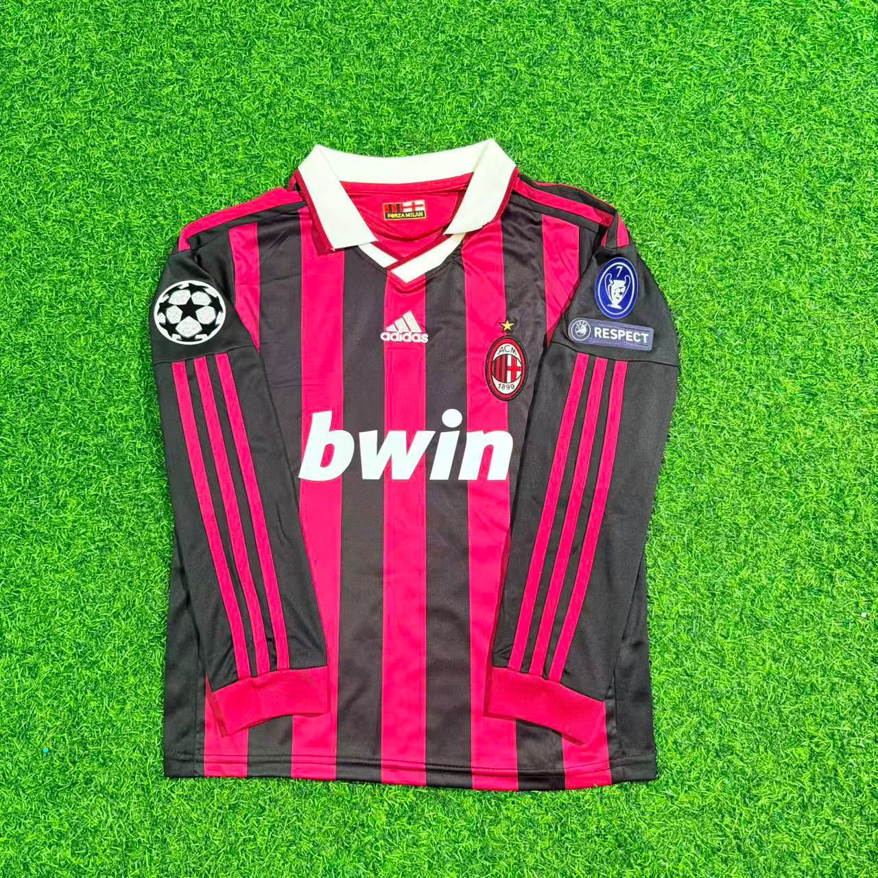 Zlatan Ibrahimovic AC Milan Kids Retro Long Sleeve Football Jersey Kit