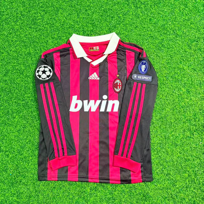 Zlatan Ibrahimovic AC Milan Kids Retro Long Sleeve Football Jersey Kit