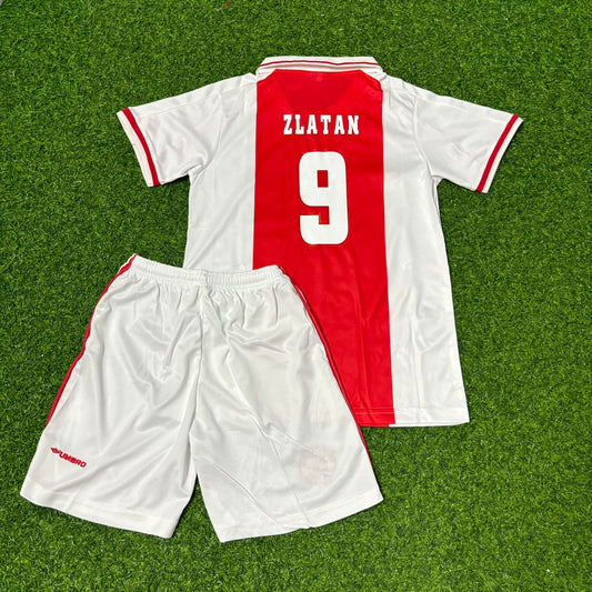 Zlatan Ibrahimović Ajax White Kids Retro Football Jersey Kit