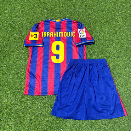 Zlatan Ibrahimović Barcelona 2009-2010 Kids Home Retro Football Jersey Kit
