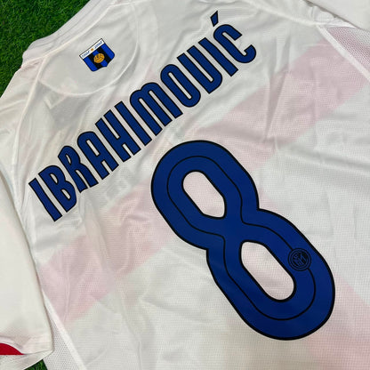 Zlatan Ibrahimović #8 Inter 2007- 2008 Season Away White Red Retro Football Jersey
