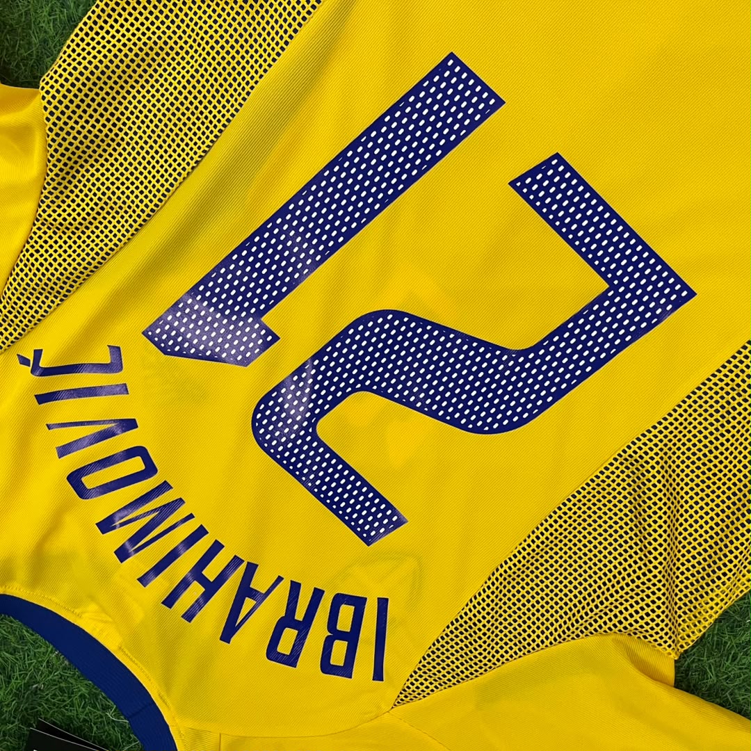 Zlatan Ibrahimovic Sweden 2002 World Cup Home Yellow Retro Football Jersey