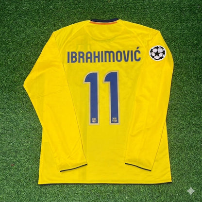 Zlatan Ibrahimovic FC Barcelona 08/09 Season Yellow Away Retro Football Jersey